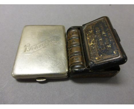 Vintage ' Schweppes ' Advertising Matchcase plus Early 20th century French Advertising Vesta Case in the form of a Book
