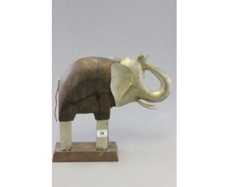 Hardwood & Metal Model of an Elephant