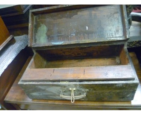 A vintage tin strong box