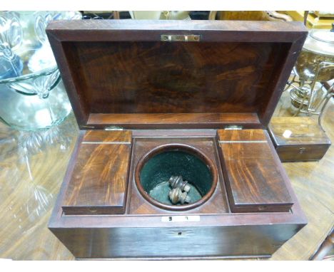 A George IV mahogany tea caddy, circa 1830