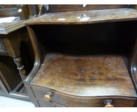 A Georgian mahogany side unit; with shelf