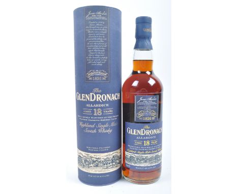 Glendronach Allardice aged 18 years Highland Single Malt Scotch Whisky 70cl 46% in presentation tin.