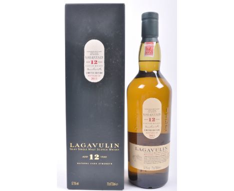 Lagavulin Islay Single Malt Scotch Whisky bottled 2011 ages 12 years in presentation box. 57.5% vol 70CL.