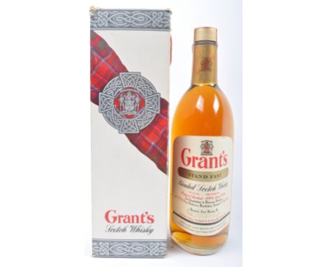 Vintage bottle of Grant's Grants Scotch Blended Whisky 33 1/3 Fl Oz 940ml. In card box.