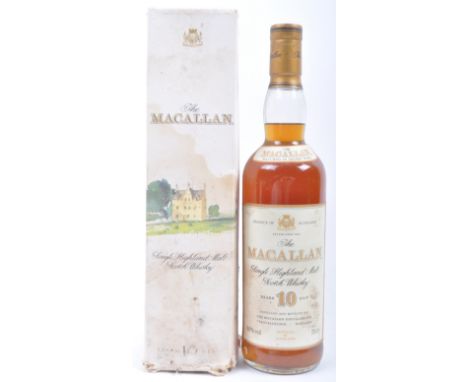 The Macallan Single Highland Malt Scotch Whisky aged 10 years. In presentation box.