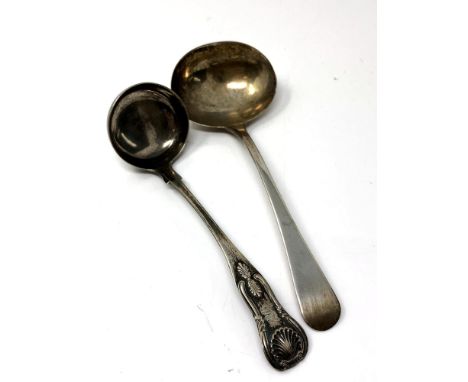 A Georgian silver ladle and a Victorian example (2)