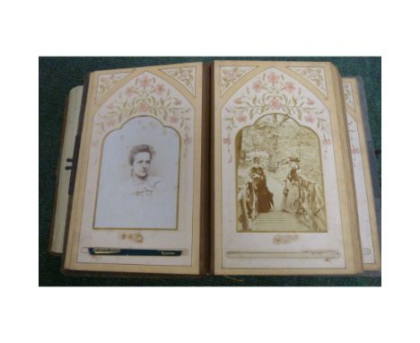 Old Photographs.  2 leather bound albums of Victorian & Edwardian portrait photographs.Approx. 64 photographs