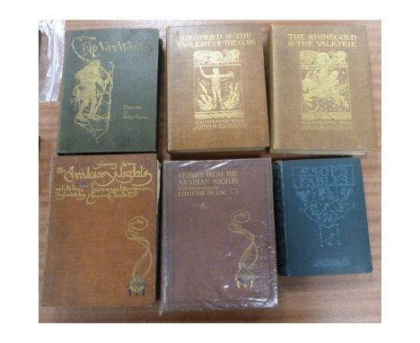RACKHAM ARTHUR (Illus).&nbsp;&nbsp;Rip Van Winkle. Tipped in col. plates. Quarto. Orig. cloth gilt, worn cond., internal foxi