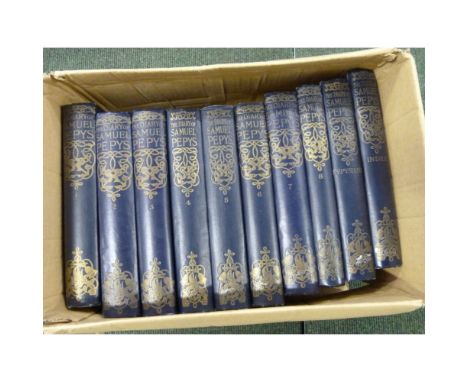 PEPYS SAMUEL.&nbsp;&nbsp;The Diary. 10 vols. Frontis det. but present. Orig. dark blue cloth. 1920. 
