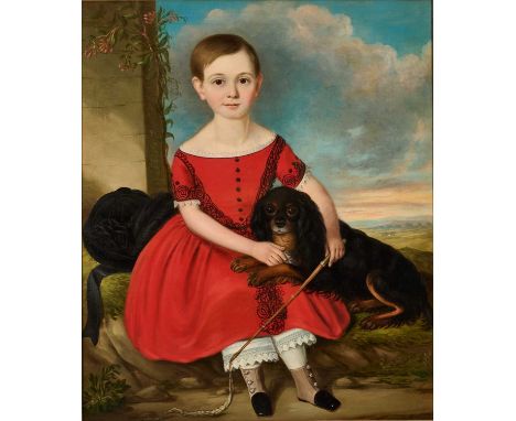 ENGLISH SCHOOL (19TH CENTURY) PORTRAIT OF A CHILD WITH A DOGoil on canvas90 x 75cm; 35 1/2in x 29 1/2in104 x 90cm; 41 x 35 1/