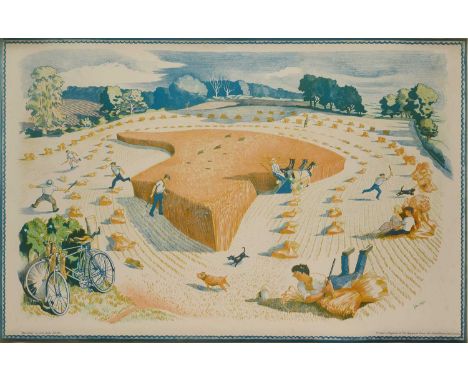 JOHN NASH (BRITISH 1893-1977) ⊕ HARVESTING, FROM THE SCHOOL PRINTS SERIES, 1946signed John Nash on the stone lower right  lit