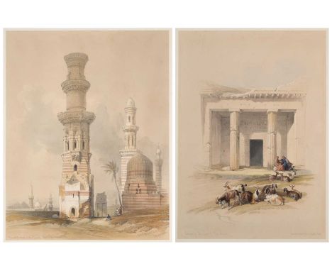 AFTER DAVID ROBERTS RA (SCOTTISH 19TH CENTURY) RUINED MOSQUES IN THE DESERT, WEST OF THE CITADEL (I); ENTRANCE TO THE CAVES O