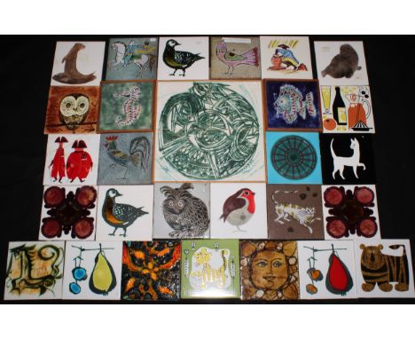 Wall Tiles - assorted mid-20th century design, Carter, Poole, Celtic, Chelsea, and others, various patterns and colourways, a