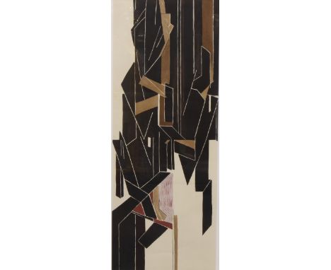 Pablo Palazuelo (1916-2007), after, Abstract Triptych, lithograph, 74cm x 28cm, c.1955