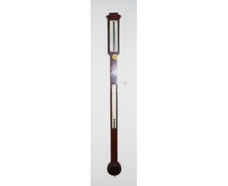 George III rosewood stick barometer C:1830, maker B J Dunn, Ex. Park Lane Antiques, 96cm high approx