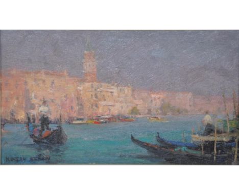 Kasey Sealy (1961-), Venetian Light oil on board, signed lower left, 13cm x 23cm approx.