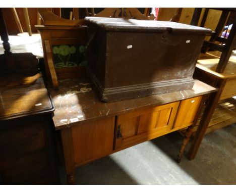     An Edwardian Marble Topped &amp; Tile Backed Wash Stand                             