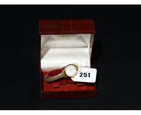     A Boxed Yellow Metal Ladies Rotary Wrist Watch                                  
