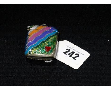    A Brightly Coloured White Metal &amp; Enamel Vesta Case                             