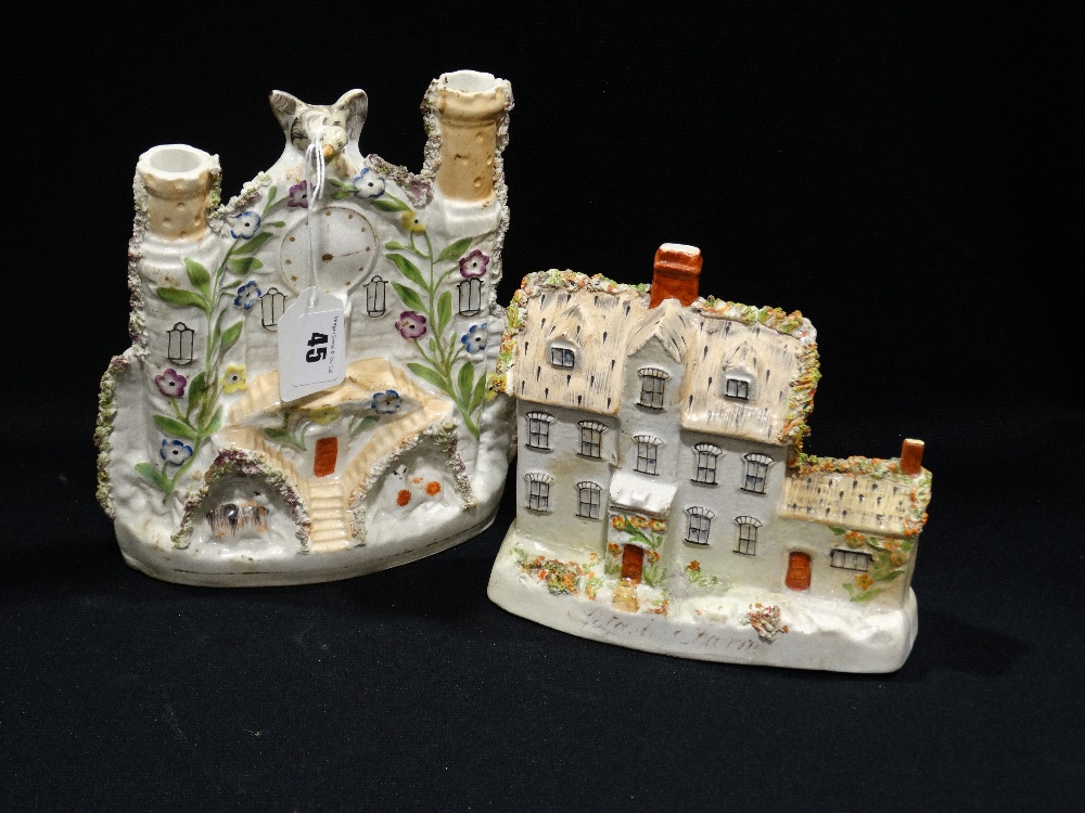 A Staffordshire Pottery Spill Holder Vase Depicting Norwich Castle