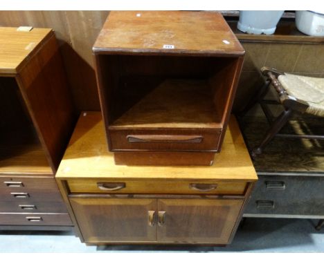     A G-Plan Light Oak Finish Two Door Cabinet, Together With A Similar Bedside Chest                                        