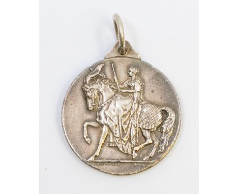 A silver Shire Horse Society commemorative medallion, diameter approx 45mm, hallmarked Birmingham 1905, Mappin & webb  Furthe