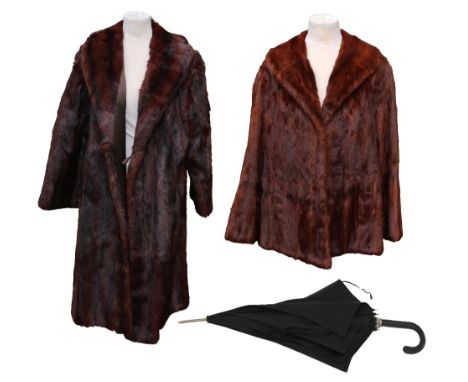 A collection of vintage furs to include a 3/4 squirrel jacket with slit cowl collar, slightly tapered sleeves, one hook faste