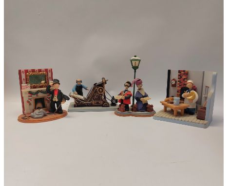 A group of 4 Camberwick Green Figures by Robert Harrop to include Mr Munnings Wonderful Machine, Mickey Murphy in his Bakery,