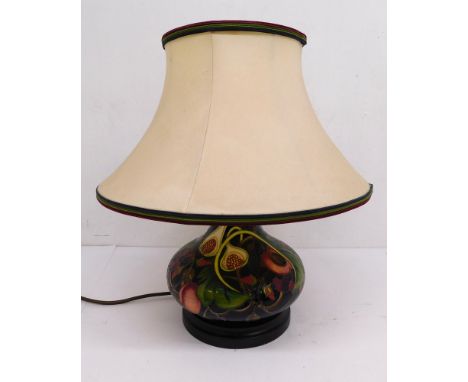 Moorcroft Queens Choice Design lamp and shade, First Quality with no chips, cracks or restoration , Factory fitted onto plint
