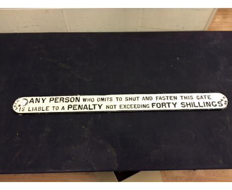  A vintage cast iron railway sign LNER to Shot Gate.