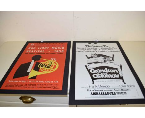 Theatre interest - poster from The Young Vic theatre advertising the grandson of Oblomov, together with a further poster Roya