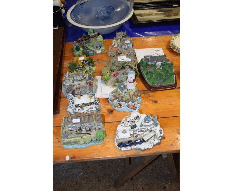 Collection of Danbury Mint model buildings to include RNLI issues and Elvis Presley's Graceland