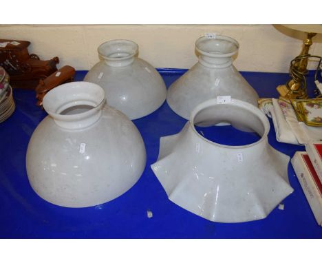 Group of four early 20th Century opaque glass light shades