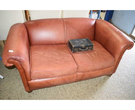 Leather two-seater sofa