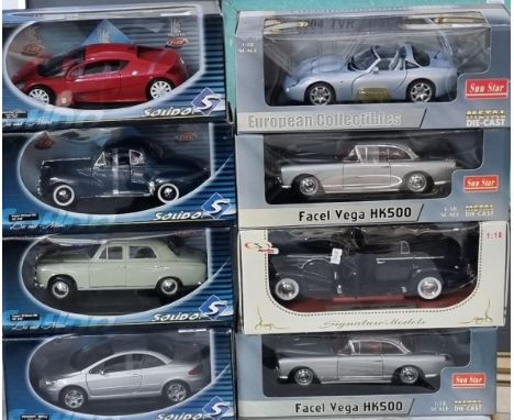 Three Sun Star 1:18 diecast model vehicles in original boxes, to include: 2004 TVR Tuskan MK 2 together with Ford Tolido 1:18