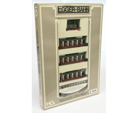 Jouef Egger-Bahn HOe 711000 Passenger Set. Containing 0-4-0 Tank Loco green together with 3 x Bogie Summer Cars and Track. Co