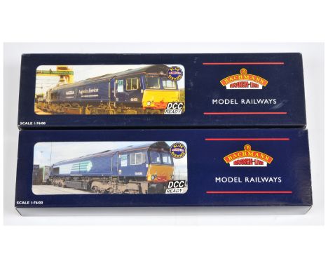 Bachmann pair of Class 66 Diesel Locomotives comprising of 32-729 Class 66 Blue Malcolm Logistics Services Diesel Locomotive 