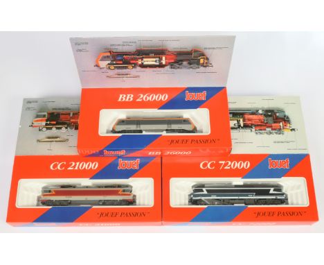 Jouef HO Group of 3x Diesel &amp; Electric Loco's. Comprising 857355 SNCF 72080 Two Tone Grey / White Diesel, 837055 SNCF Two
