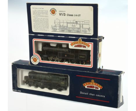 Bachmann OO Pair of BR Steam Loco's. Comprising 31-106A 4-6-2 75003 Green Standard 4MT loco & tender, 31-602 2-6-2 67664 Blac