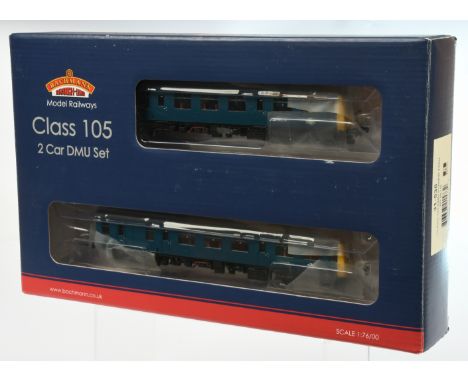 Bachmann OO 31-535 BR Blue Class 105 2-Car DMU Set. Requires some cleaning from layout use. Conditions: Good Plus to Near Min