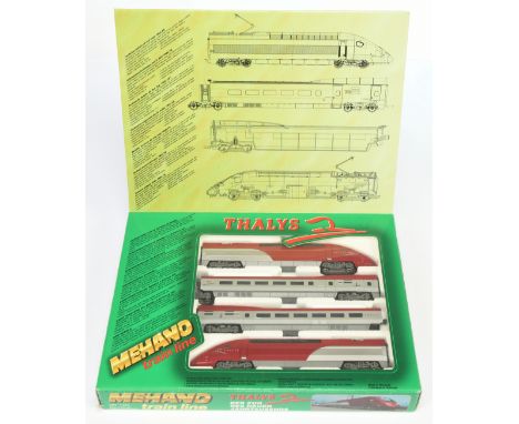 Mehano HO T673 Thalys High Speed Train Pack. Containing Power &amp; Non Powered overhead electric cars &amp; 2x coaches, come