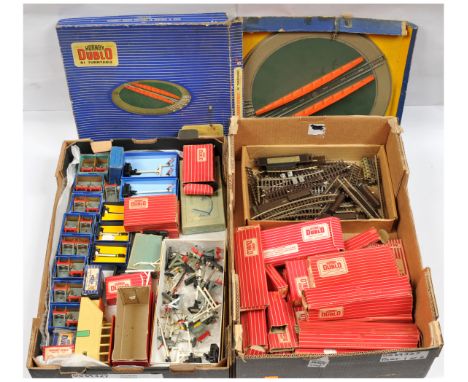 Hornby Dublo Large qty of track &amp; trackside accessories. To include Colour Light Signals, Electrically Operated Signals, 