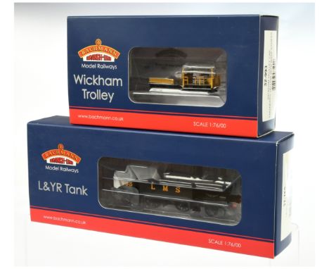 Bachmann mixed pair comprising of 31-165 2-4-2 LMS L&amp;YR Steam Tank Locomotive No. 10695 and 32-993 Wickham Trolley Car. C
