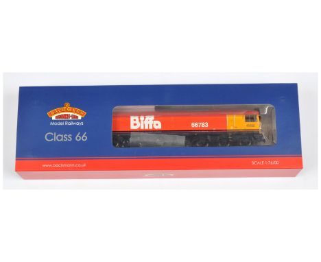 Bachmann OO Gauge 32-741 Class 66 GBRF Biffa Diesel Locomotive No. 66783 "The Flying Dustman". Condition is Mint in generally