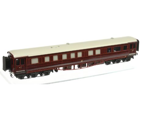 Lawrence Scale Models OO Royal Sleeping Coach, plaque to underside S Mirza 2/3/90, has been assembled &amp; finished to a ver