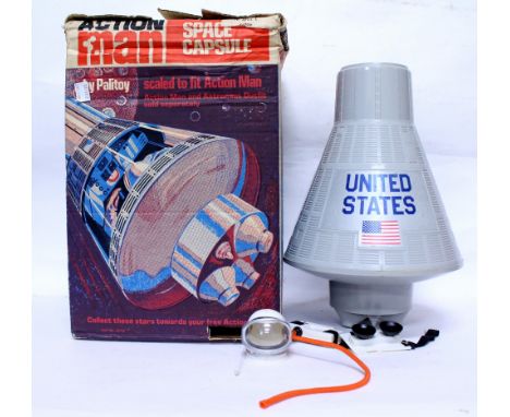 A PALITOY ACTION MAN SPACE CAPSULE with its original box together with an Action Man in a silvered space suit together with a