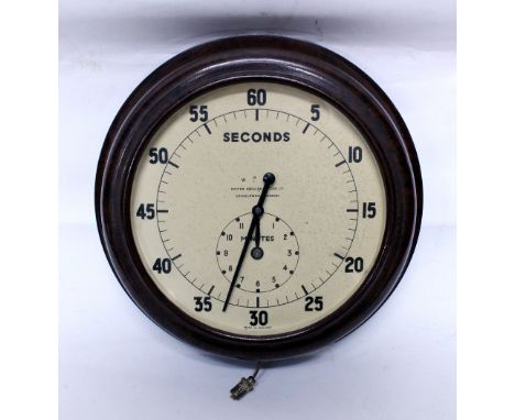 A SMITH'S BAKELITE TWELVE MINUTE WALL TIMER 28cm diameter