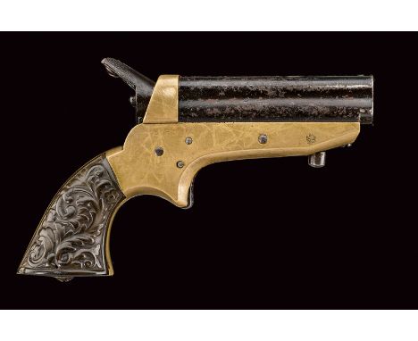 dating: third quarter of the 19th Century provenance: England Group of four, round, sliding, 22 cal. rimfire barrels with bac