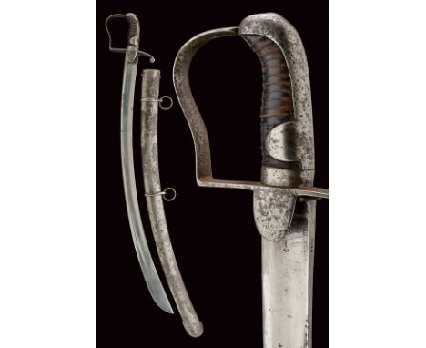 dating: first quarter of the 19th Century provenance: England Wide, curved, single-and false-edged blade, with a fuller on bo