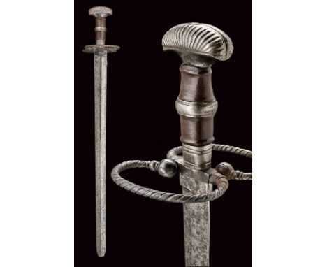 dating: 16th Century provenance: Germany Straight, double-edged blade of lozenge section, the first part featuring lowered ri